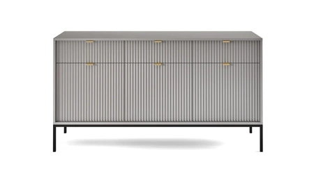 Šedá zásuvková komoda Lovro 154 cm Moderní design potěší milovníky osobitých interiérů