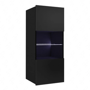 Závěsná vitrína Apulia 45 cm lesklá černá Minimalistický design Stylová vitrína do obývacího pokoje Jednoduchý design, který se hodí do každého interiéru
