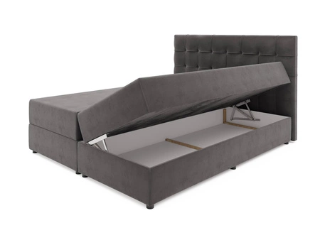 Kontinentální postel Widnes 140x200 námořnicky modrá v moderním skandinávském stylu s výrazným čelem