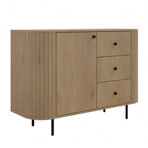 Komoda Ovalio 123 cm dub cremona elegantní komoda s výjimečně stylovým designem oválného tvaru zdůrazněného frézováním