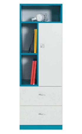 Dětský nábytek Mobi 3 bílá / tyrkysová ideální do dětského pokoje nebo pokoje pro mladé v módním stylu