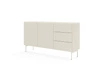 Komoda Muti 147 cm béžová stylová komoda s designovými drážkami vysoké nohy podtrhují elegantní design