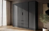 Šatní skříň Corse 206 cm grafitový moderní design ideální skříň do ložnice nebo šatny prostorné zásuvky