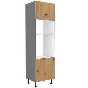 Kuchyňský příspěvek Silver 60 DPM-210 2F skříňka pro vestavnou mikrovlnnou troubu a troubu odolná proti páře vysoké teplotě a rozlitým tekutinám