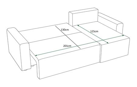 Rohová sedací souprava s funkcí spaní Brandon Bis krémová pravá strana měkká tkanina s charakteristickou smyčkovou povrchovou nádobou na lůžkoviny
