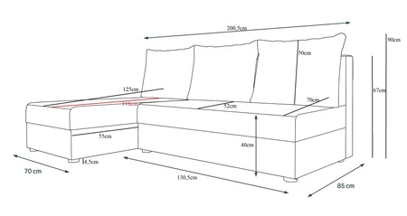Rohová sedací souprava s funkcí spaní Bowers černá / grafitová levá rohová sedací souprava s úložným prostorem na lůžkoviny záruka nejvyššího komfortu