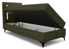Kontinentální postel Norco 80x200 zelená stylová postel s úložným boxem osvětlení v čele postele dodává jedinečný nádech