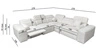 Rohová sedací souprava s funkcí spaní Viano III Lux krémová levá moderní rohová sedací souprava do obývacího pokoje s výsuvnou podnožkou kontejner na ložní prádlo