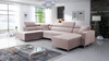 Rohová sedací souprava s funkcí spaní Nausa VI pudrově růžová pravá strana stylová rohová sedací souprava s pohodlnou povrchovou úpravou měkká sametová látka