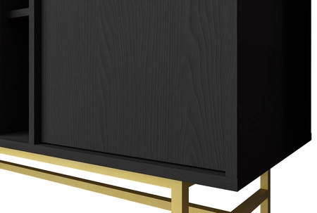 Kyoto III 52 cm černý grafit stylový design bezpečná vitrína z tvrzeného skla na kovovém rámu