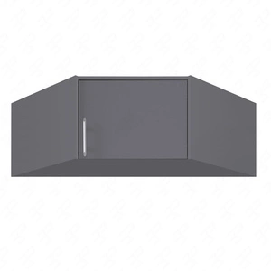 Nástavec na rohovou skříň Caspe v antracitové barvě moderní design povrchová úprava ABS a hliníkové úchytky