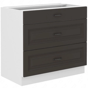 Stojací kuchyňská skříňka se zásuvkami Silver 80 D 3S BB skříň odolná proti páře vysoké teplotě a rozlité kapalině