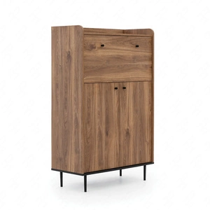 Komoda Apallo 90 cm brandy dub castello originální design vysoké horní ráfky baru na kovových nohách