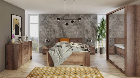 Zrcadlová posuvná skříň Rico 150 cm dub klášterní funkční nábytek v klasickém stylu ideální skříň do ložnice nebo šatny