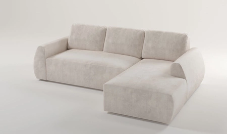 Rohová sedací souprava s funkcí spaní Colio zelená pravá strana stylová rohová sedací souprava se zajímavým tvarem velurové tkaniny dekorativní polštářová koule