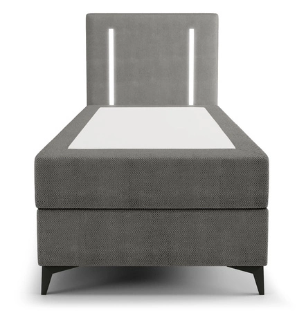 Kontinentální postel Norco 80x200 šedá Stylová postel s úložným prostorem na lůžkoviny Osvětlení v čele postele dodává jedinečný nádech