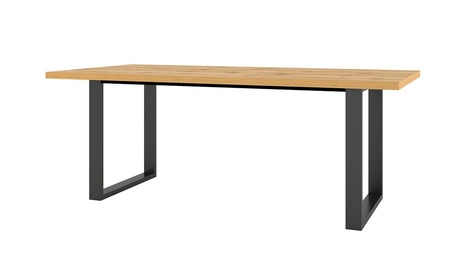 Stůl Halle 100x200 cm dub wotan stylový design stabilní konstrukce skvělý pro obývací pokoj jídelnu a obývací pokoj