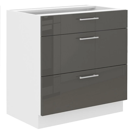 Rohová sestava kuchyňského nábytku Milo 230x370 cm lesklá čela styl skříněk se hodí do interiéru každé kuchyně