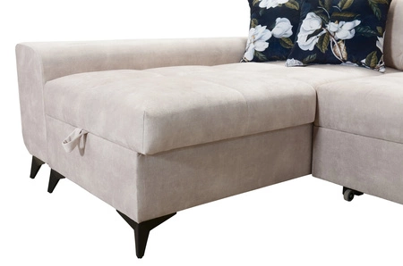 Rohová sedací souprava s funkcí spaní Buffalo X modrá levá funkční a pohodlná rohová sedací souprava do pokoje s kontejnery na lůžkoviny