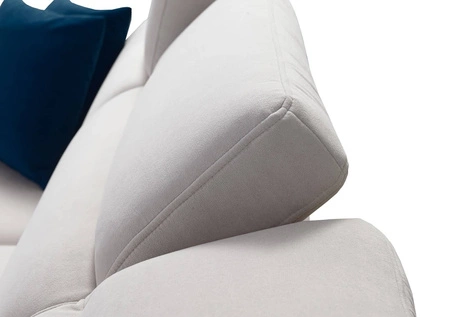 Rohová sedací souprava s funkcí spaní Kelly IV arctic blue levostranný výplet pohodlné rohové sedací soupravy nastavitelné opěrky hlavy boční čalounění s lištami