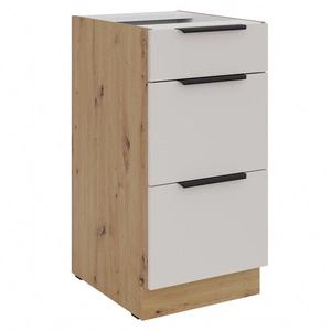 Stojící kuchyňská skříňka se zásuvkami Soela 40 D 3S BB kovové hrany úchytek skříňka odolná proti vlhkosti a poškození