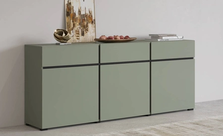 Komoda Cross 180 cm zelená stylový design komody do obývacího pokoje jednoduchá forma v moderním provedení