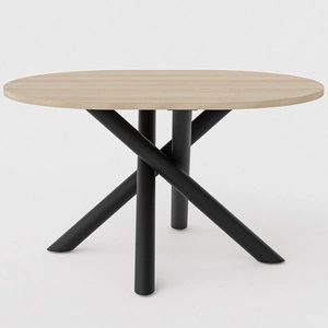 Lyon stůl 100x138 cm dub lindberg / černý stylový jídelní stůl na designových pavoučích nohách výškově nastavitelný