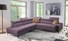 Rohová sedačka s funkcí spaní Bolmso IX fialová levá pohodlná rohová sedačka do obývacího pokoje se zásuvkovými kontejnery na lůžkoviny stylový design