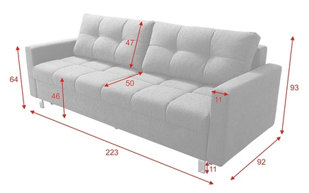 Pohovka s funkcí spaní Bilbao bílá moderní design a široká funkční tkanina s charakteristickým smyčkovým povrchem