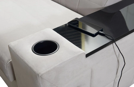 Rohová rozkládací pohovka s funkcí spaní Belvi IV hnědá pravá elegantní a stylová rohová rozkládací pohovka do obývacího pokoje praktický úložný prostor na boku