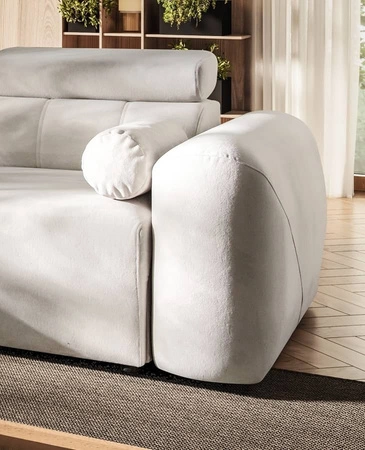 Rohová pohovka s funkcí spaní Cantare IV losos levá Pečlivě zpracovaná rohová sedačka do obývacího pokoje poskytuje komfort a pohodlí