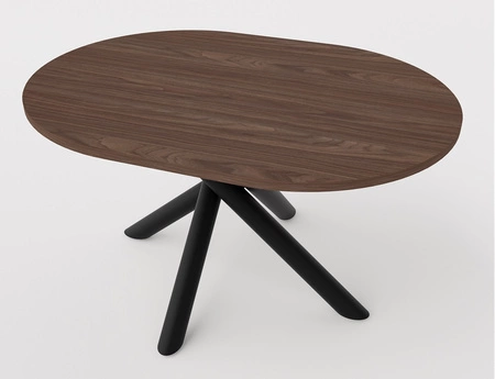 Lyon stůl 100x138 cm wisconsin ořech / černá stylový jídelní stůl na designových pavoučích nohách výškově nastavitelný