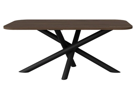 Lyon stůl 90x185 cm wisconsin ořech / černý stylový jídelní stůl na designových pavoučích nohách výškově nastavitelný