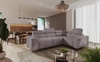 Rohová sedací souprava s funkcí spaní Castel II šedohnědá pravá komfortní rohová sedací souprava s polohovatelnými opěrkami hlavy kontejner na lůžkoviny