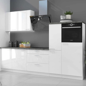 Sada kuchyňského nábytku Lumia 270 cm bílá lesklá čela Netradiční styl skříněk se hodí do interiéru každé kuchyně