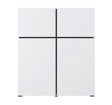 Bílá obývací sestava Cross Jednoduchá forma nábytku v moderním provedení potěší milovníky minimalistických interiérů