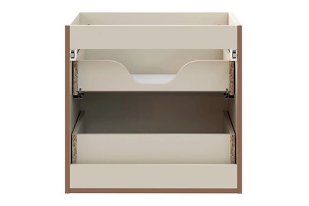 Umyvadlová skříňka Donna Sand 60 cm béžová stylová skříňka s elegantním zaobleným frézováním na čelech zásuvek zlaté kovové úchyty