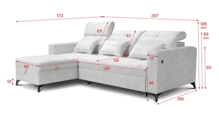 Rohová pohovka s funkcí spaní Laredo hnědá levá pohovka pohodlná a stylová rohová pohovka s kontejnerem na lůžkoviny