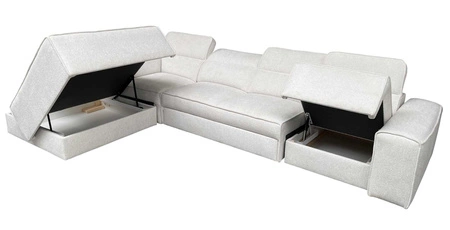 Rohová sedací souprava s funkcí spaní Viano XI zelená levá módní a stylová rohová sedací souprava s nastavitelnými opěrkami hlavy dekorativní polštáře