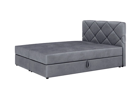 Kontinentální postel Luton 160x200 světle šedá v moderním skandinávském stylu s výrazným čelem