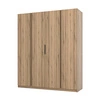 Šatní skříň Kastano VII 200 cm dub evokuje stylový design kovové hrany úchytek prostorná skříň do ložnice nebo předsíně
