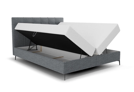 Kontinentální postel Irvine 160x200 šedá stylová postel s úložným prostorem na lůžkoviny pohodlné čelo zaujme svým elegantním designem