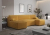 Rohová sedací souprava s funkcí spaní Brandon U medová nádoba na lůžkoviny trojrozměrná látka s výraznými pruhy