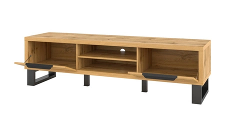 Sestava nábytku do obývacího pokoje Halle dub wotan stylový design stabilní kovová základna úchyty na hranách nábytek v loftovém stylu