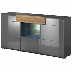 Komoda se zásuvkou Toledo 159 cm antracit / lesk antracit / dub vnuk moderní design komody stylová barevná kombinace