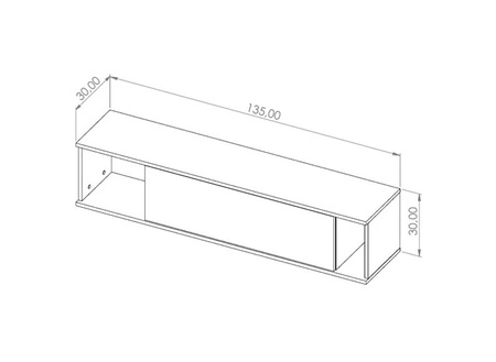 Tutti nástěnná skříňka 135 cm bílá minimalistický design stylový jednoduchý tvar nábytku s bezúchytkovým čelem