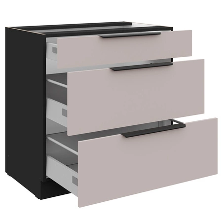 Rohová kuchyňská sestava Brianza / Tarraco 200x300 cm kovové úchytky skříněk vypadají skvěle v moderních interiérech