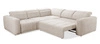 Rohová sedačka s funkcí spaní Cetara III krémová levá ergonomická rohová sedačka s posuvným opěradlem a nastavitelnými opěrkami hlavy