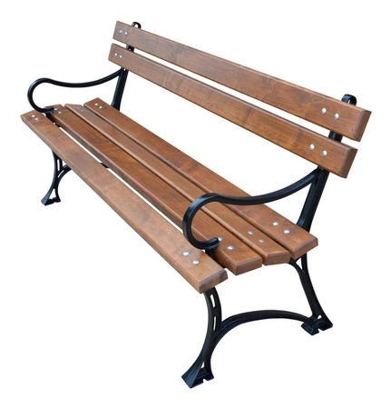 Zahradní lavice 180 cm FIEM-02-LKZP-180 královská litina s opěradlem z lakované olše