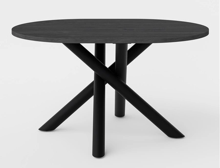 Lyonský stůl 100x138 cm portlandský jasan / černý stylový jídelní stůl na designových pavoučích nohách výškově nastavitelný